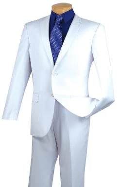 Vinci 2-Button White Classic Suit - Slim Fit