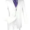 Vinci 2-Button White Suit With Vest - Slim Fit