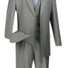 Vinci 2-Button Classic Suit With Vest - Medium Grey
