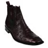 Vestigium Genuine Ostrich Quill & Calf Ankle Dress Boot - Black Cherry