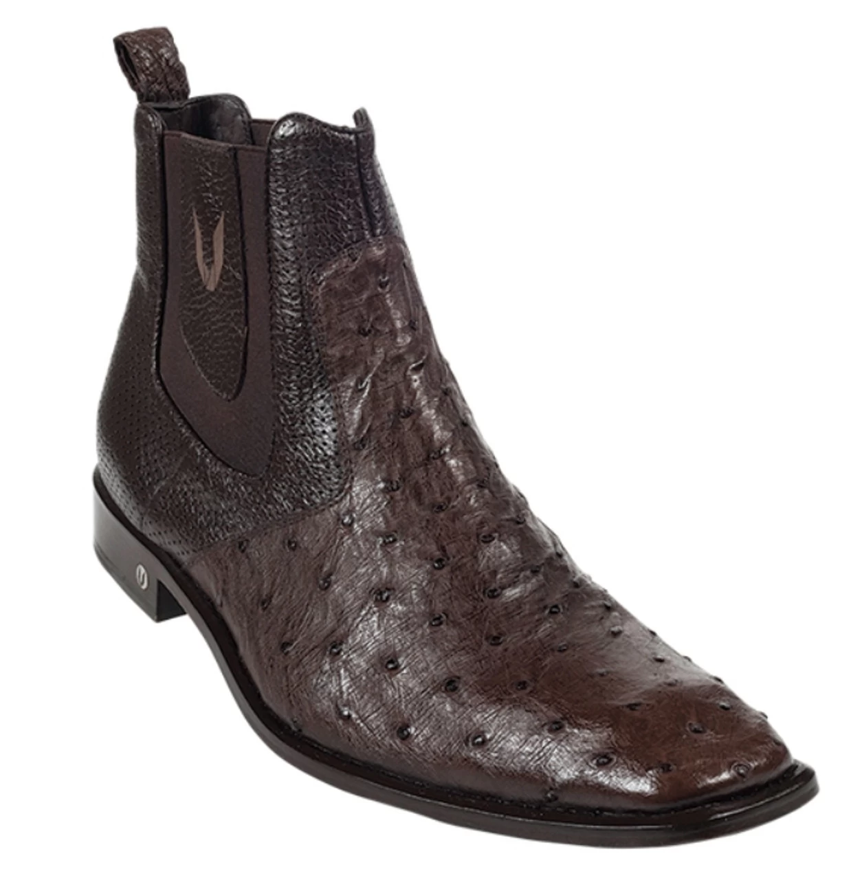 Vestigium Genuine Ostrich Quill & Calf Ankle Dress Boot 2 Vestigium Genuine Ostrich Quill & Calf Ankle Dress Boot - Image 2