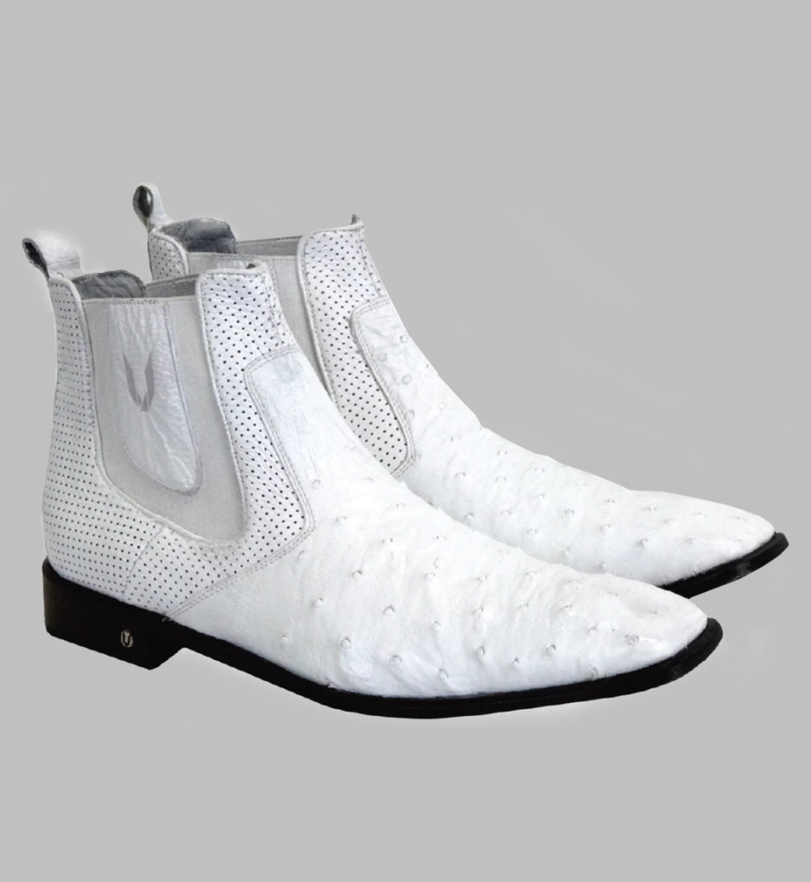 Vestigium Genuine Ostrich Quill & Calf Ankle Dress Boot 3 Vestigium Genuine Ostrich Quill & Calf Ankle Dress Boot - Image 3