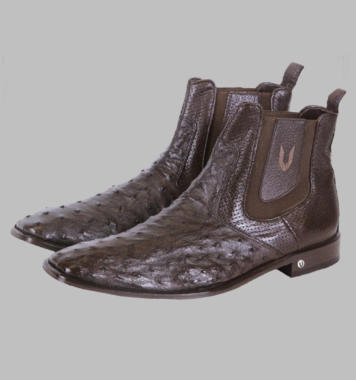 Vestigium Genuine Ostrich Quill & Calf Ankle Dress Boot 6 Vestigium Genuine Ostrich Quill & Calf Ankle Dress Boot - Image 6