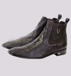 Vestigium Genuine Ostrich Leg & Calf Ankle Dress Boot -Fashionable Costume VGM 7BV0105 BR 44524.1519943784