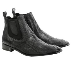 Vestigium Genuine Ostrich Leg & Calf Ankle Dress Boot