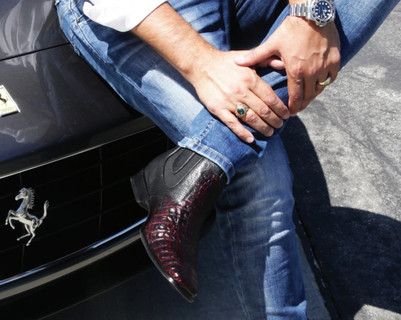 Vestigium Genuine Caiman Belly & Calf Ankle Dress Boot 4 Vestigium Genuine Caiman Belly & Calf Ankle Dress Boot - Image 4