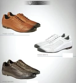 Vestigium Genuine Ostrich Quill Faded Tone & Calf Weekend Sneaker -Fashionable Costume VGM 7ZC0203F colors 59111.1519858507