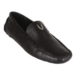 Vestigium Calf Leather Moc Driver Loafer - Black