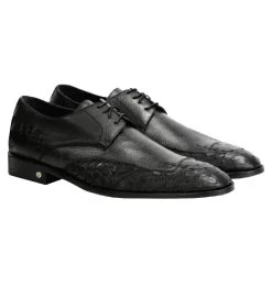 Vestigium Genuine Ostrich Quill & Calf Oxford Dress Shoe