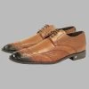 Vestigium Genuine Ostrich Quill & Calf Faded Tone Oxford Dress Shoe