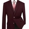 Vinci 2-Button Burgundy Classic Blazer