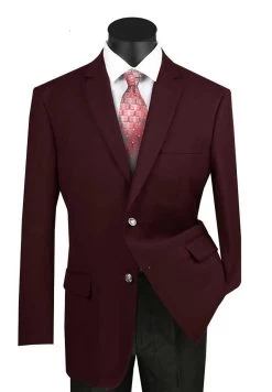 Vinci 2-Button Burgundy Classic Blazer