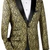 Vinci Ruby Gold And Black Sateen Floral Sportcoat