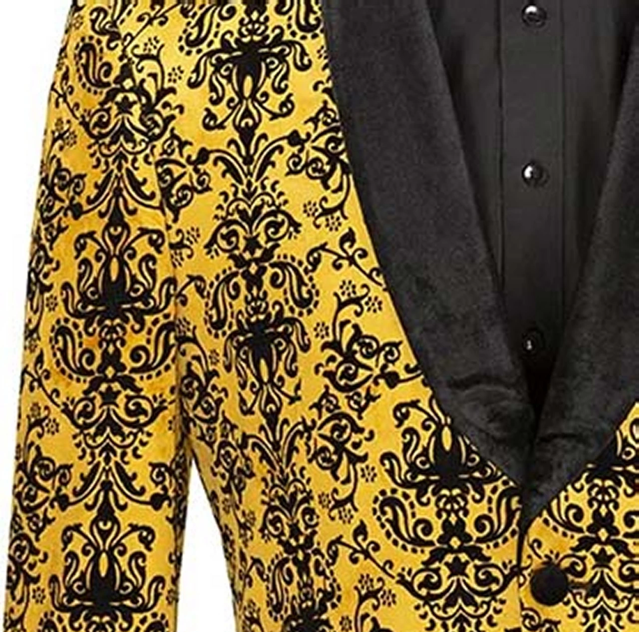 Vinci Gold Embossed Damask Print Velvet Jacket Sportcoat 2 Vinci Gold Embossed Damask Print Velvet Jacket Sportcoat - Image 2