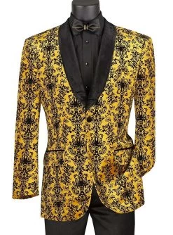 Vinci Gold Embossed Damask Print Velvet Jacket Sportcoat 5 Vinci Gold Embossed Damask Print Velvet Jacket Sportcoat -Fashionable Costume VIN SP BF 3 G 3 23734.1663989470