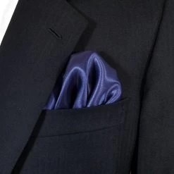 Dark Blue Satin Pre-Folded Pocket Square Insert