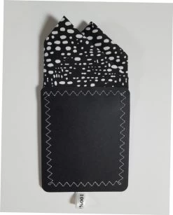 100% Cotton Pre-Folded Pocket Square Handkerchief Insert - White On Black Abstract Ovals -Fashionable Costume White Black Abstract Ovals 5 59996.1684606129
