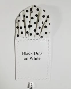 Black Polka Dots On White 100% Cotton Pre-Folded Pocket Square Handkerchief Insert -Fashionable Costume White Black Dots 3 31227.1680204223