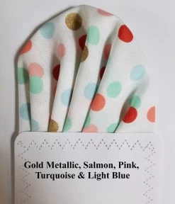Multi-Colored Dots On White 100% Cotton Pre-Folded Pocket Square Handkerchief Insert -Fashionable Costume White MultiDots Fan 3 35766.1671913258