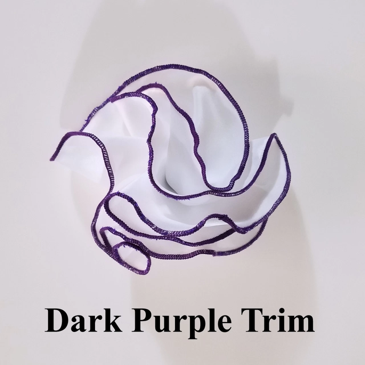 Antonio Ricci 2-in-1 Pouf Round Pocket Square - Dark Purple On White 3 Antonio Ricci 2-in-1 Pouf Round Pocket Square - Dark Purple On White - Image 3