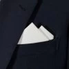 100% Cotton White Medallion Pattern Pre-Folded Pocket Square Handkerchief Insert