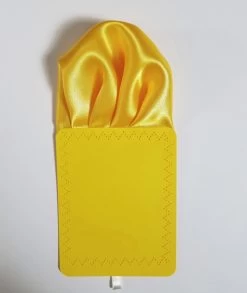 Yellow- Gold Satin Pre-Folded Pocket Square Insert -Fashionable Costume Yellow Gold 3 95159.1677884350
