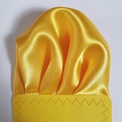 Yellow- Gold Satin Pre-Folded Pocket Square Insert -Fashionable Costume Yellow gold 2 45709.1677884350