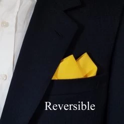 100% Linen Pre-Folded Pocket Square Handkerchief Insert - Yellow 2 Point -Fashionable Costume Yellow linen 3 80924.1682198056