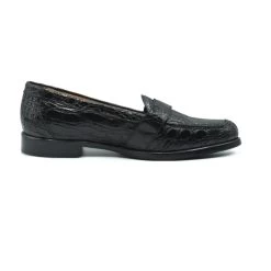 Zelli 100% Caiman Crocodile Italian Buckle Loafer - Black -Fashionable Costume ZEL 11 593 B 2 19352.1675194011