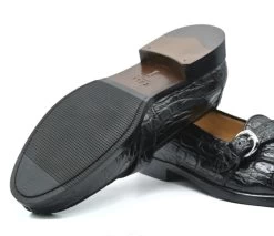 Zelli 100% Caiman Crocodile Italian Buckle Loafer - Black -Fashionable Costume ZEL 11 593 B 4 67491.1675194011