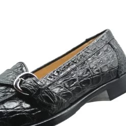 Zelli 100% Caiman Crocodile Italian Buckle Loafer - Black -Fashionable Costume ZEL 11 593 B 5 28034.1675194011