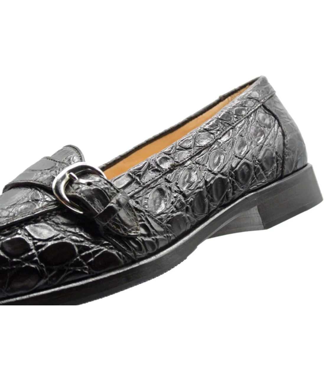 Zelli 100% Caiman Crocodile Italian Buckle Loafer - Dark Brown 4 Zelli 100% Caiman Crocodile Italian Buckle Loafer - Dark Brown - Image 4
