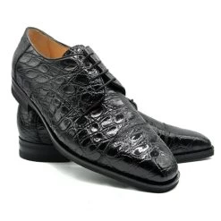 Zelli 100% Caiman Crocodile Italian Lace Up Cap Toe - Black 10 Zelli 100% Caiman Crocodile Italian Lace Up Cap Toe - Black -Fashionable Costume ZEL 21 532 B 69671.1675198357