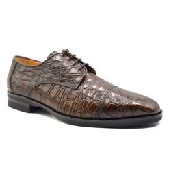 Zelli 100% Caiman Crocodile Italian Lace Up Cap Toe - Cognac -Fashionable Costume ZEL 21 532 CG 93168.1675201756