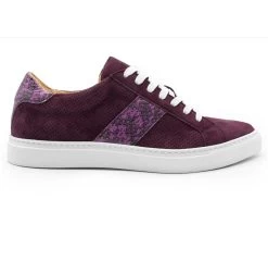 Zelli 100% Genuine Python & Suede Sneaker - Bordeaux -Fashionable Costume ZEL 66 100 BGD 2 98528.1677189407