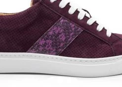 Zelli 100% Genuine Python & Suede Sneaker - Bordeaux -Fashionable Costume ZEL 66 100 BGD 6 83614.1677189407