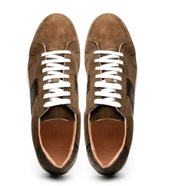 Zelli 100% Genuine Crocodile & Suede Sneaker - Cappuccino Brown -Fashionable Costume ZEL 66 101 BR 5 63102.1677190995