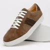 Zelli 100% Genuine Crocodile & Suede Sneaker - Cappuccino Brown