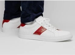 Zelli 100% Genuine Crocodile & Calfskin Sneaker - Red On White -Fashionable Costume ZEL 66 101 RD WH 2 47411.1677191950