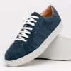 Zelli 100% Genuine Crocodile & Suede Sneaker - Sea Blue