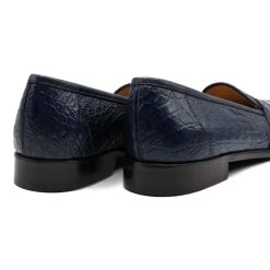Zelli 100% Caiman Crocodile Italian Penny Loafer - Navy Blue 11 Zelli 100% Caiman Crocodile Italian Penny Loafer - Navy Blue -Fashionable Costume ZEL CRC 11 119 BL 5 98544.1675108175