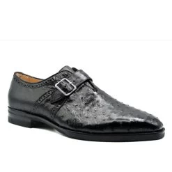 Zelli Italian 100% Genuine Ostrich Quill Monk Strap Dress Shoe -Fashionable Costume ZEL LHT 53 504 b 6 52594.1676663951