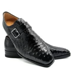 Zelli Italian 100% Genuine Ostrich Quill Monk Strap Dress Shoe -Fashionable Costume ZEL LHT 53 504 b 71296.1676663952