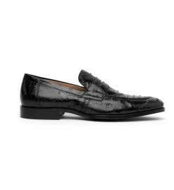 Zelli Italian Long Toe Penny Loafer In Genuine Ostrich Quill -Fashionable Costume ZEL OST 13 500 5 18470.1676659765