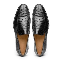 Zelli Italian Long Toe Penny Loafer In Genuine Ostrich Quill -Fashionable Costume ZEL OST 13 500 b 2 61306.1676659766