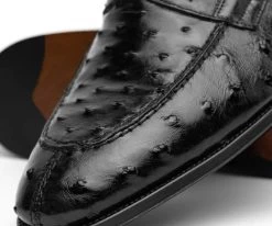 Zelli Italian Long Toe Penny Loafer In Genuine Ostrich Quill -Fashionable Costume ZEL OST 13 500 b 3 93616.1676659766