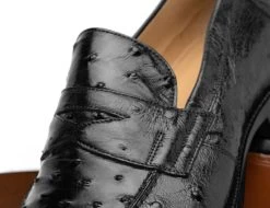 Zelli Italian Long Toe Penny Loafer In Genuine Ostrich Quill -Fashionable Costume ZEL OST 13 500 b 4 20807.1676659766