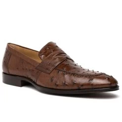 Zelli Italian Long Toe Penny Loafer In Genuine Ostrich Quill -Fashionable Costume ZEL OST 13 500 br 6 64132.1676659787