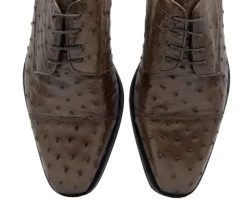 Zelli Italian 100% Genuine Ostrich Quill Cap Toe Dress Shoe -Fashionable Costume ZEL OST 23 538br 4 57866.1676671221