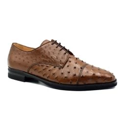 Zelli Italian 100% Genuine Ostrich Quill Cap Toe Dress Shoe -Fashionable Costume ZEL OST 23 538br 44451.1676671207